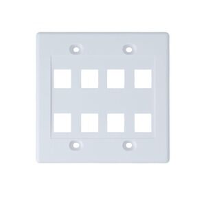 New Networx Keystone Wall Plates (8 PORT, WHITE) Retail $7.99 Eight Port Double